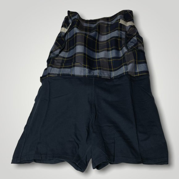 Land's End Plaid Navy Side Pleat Skirt  Skort Junior Misses Size 13 - Picture 5 of 13